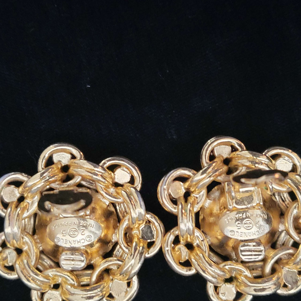 Late 70s Chanel Camelia Crystal clips